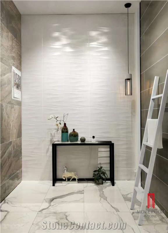 3200*1600 Foshan White Marble Polished Porcelain Tile,Calacatta Ultra Thin Tiles