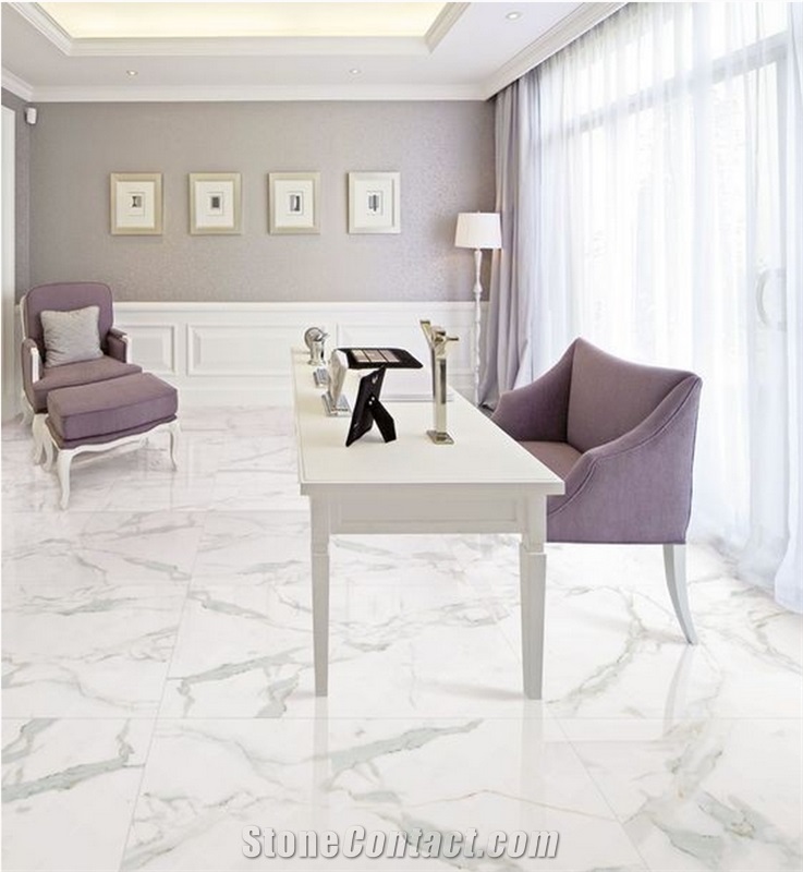 Big Size Calacatta White Marble Look Porcelain Tile,Large Ceramic Tile