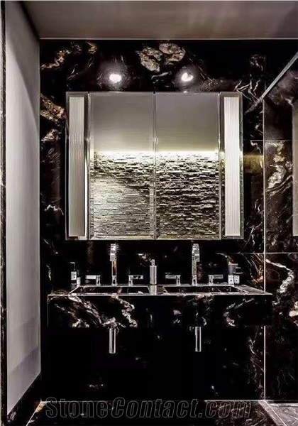 Black Marble with White Veins Galaxy Stars Marble Counter Top