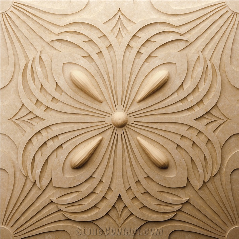 Diamond Shaped Marble Tile Cheap Marble Relief & Etching Tile, Beige Marble Etchings