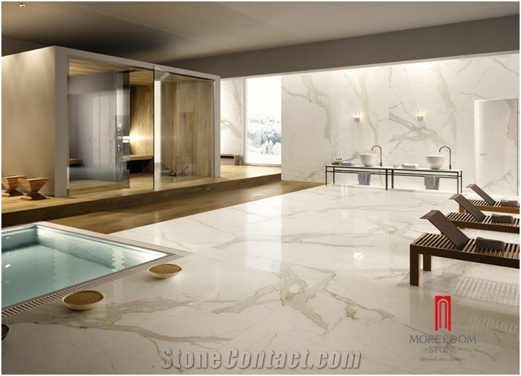 Foshan Calacatta Marble Look Ceramic Porcelain Big Size Floor Tiles