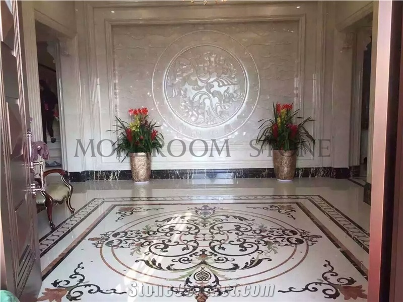 Mosaic Honed Waterjet Floor Medallion on Sale for Villas
