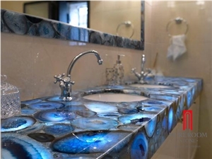 Top Blue Agate for Commercial Countertop / Club Bar Kitchen & Restaurant Top Used