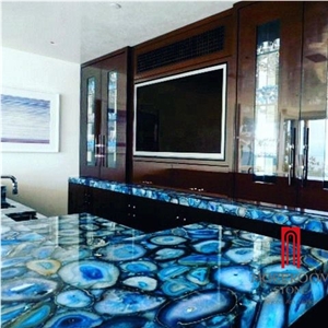 Top Blue Agate for Commercial Countertop / Club Bar Kitchen & Restaurant Top Used