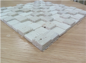 Uneven 3d White Irregular Marble Stone Mosaic for Wall