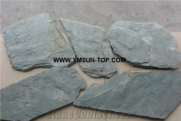 Green Slate Crazy Paving Tiles/Green Slate Loose Crazy Paving Stone/Green Slate Flagstone Walkway Pavers/Slate Random Flagstone/Landscaping Stone
