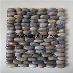 Mixed Color Ordinary Polished Pebble Standing Mosaic Tile/Natural River Stone Mosaic Tile/Pebble Stone Wall Mosaic/Pebble Stone Floor Mosaic Mixed Color Ordinary Polished Pebble Standing Mosaic Tile/Natural River Stone Mosaic Tile/Pebble Stone Wall Mosaic/Pebble Stone Floor Mosaic