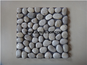 Mixed White Pebble Honed Flat Mosaic in Mesh/Natural River Stone Mosaic Wall Tiles/White Pebble Floor Tiles/Interior Decoration Mixed White Pebble Honed Flat Mosaic in Mesh/Natural River Stone Mosaic Wall Tiles/White Pebble Floor Tiles/Interior Decoration