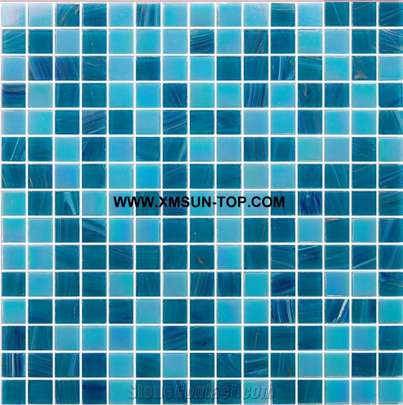 Ocean Blue Color Glass Mosaic/Square Glass Mosaic/Mosaic Pattern/Floor Mosaic/Wall Mosaic/Polished Mosaic/Customized Mosaic Tile