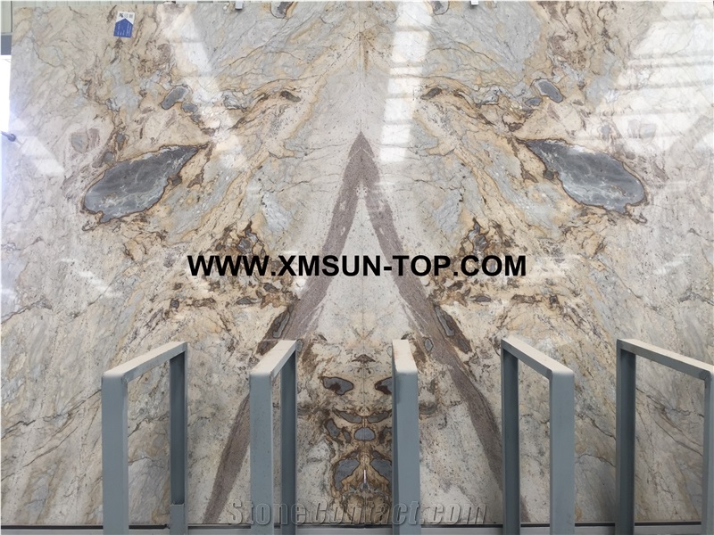 Polished Jazz Gold Granite/Multicolor Granite Big Slab& Tiles/Yellow Golden Granite for Tv Backdrop/Good Book-Match Effect