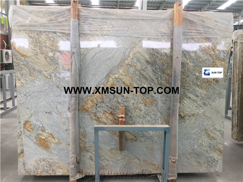 Polished Jazz Gold Granite/Multicolor Granite Big Slab& Tiles/Yellow Golden Granite for Tv Backdrop/Good Book-Match Effect