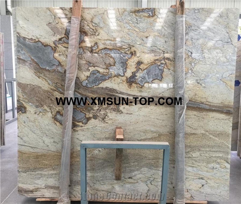 Polished Jazz Gold Granite/Multicolor Granite Big Slab& Tiles/Yellow Golden Granite for Tv Backdrop/Good Book-Match Effect