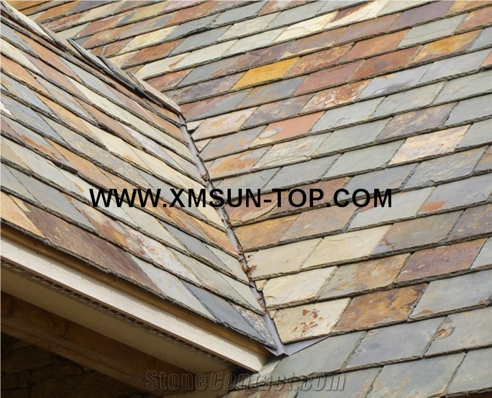 Rusty Slate Roofing Tile Rectangle Shape/China Slate Roofing Tiles with All Chiselled Edge/Slate Roof Tiles/Roof Covering and Coating/Stone Roofing
