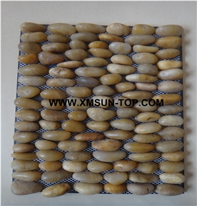 Yellow Ordinary Polished Pebble Standing Mosaic Tile/Natural River Stone Mosaic Tile/Yellow Pebble Stone Wall Mosaic/Yellow Pebble Stone Floor Mosaic Yellow Ordinary Polished Pebble Standing Mosaic Tile/Natural River Stone Mosaic Tile/Yellow Pebble Stone Wall Mosaic/Yellow Pebble Stone Floor Mosaic