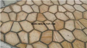 Yellow Wood Veins Sandstone Random Flagstone/Yellow Sandstone Irregular Flagstones Road Paving/Sandstone Flagstone Walkway Pavers/Flagstone Flooring Yellow Wood Veins Sandstone Random Flagstone/Yellow Sandstone Irregular Flagstones Road Paving/Sandstone Flagstone Walkway Pavers/Flagstone Flooring