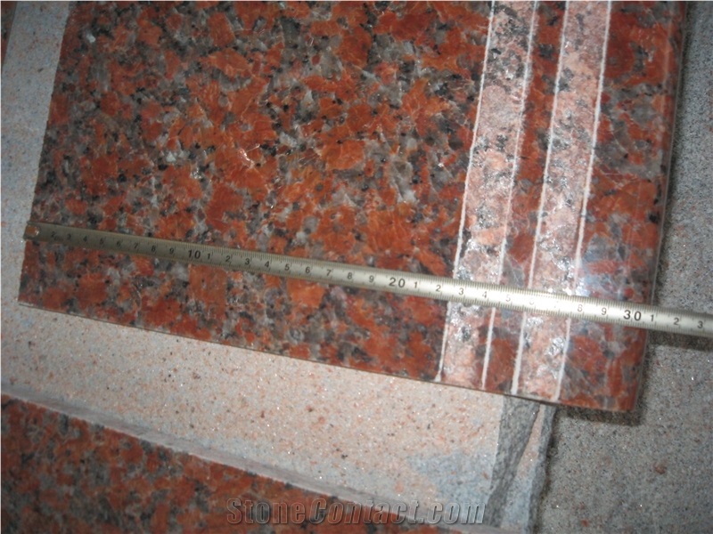 G562 Granite Stair Steps,Red Maple Leaf Deck Stair Riser,G562 Red Stair Treads,Granite Staircase,Factory Price Advantage Stone Steps,Deck Staircase