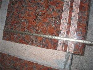G562 Granite Stair Steps,Red Maple Leaf Deck Stair Riser,G562 Red Stair Treads,Granite Staircase,Factory Price Advantage Stone Steps,Deck Staircase