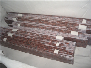 G562 Granite Stair Steps,Red Maple Leaf Deck Stair Riser,G562 Red Stair Treads,Granite Staircase,Factory Price Advantage Stone Steps,Deck Staircase