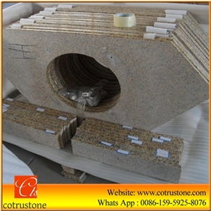 Vietnam Yellow/Rust Granite,Yellow Granite Vanities with Drilling Hole for Bathroom,Natural Vietnam Yellow Bath Countertops,Vanity Top for Toilet