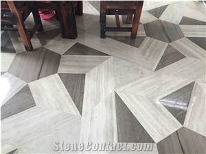 Building Matreial Wood Marble Waterjet Medallion Tiles/Mosaic Marble Floor Tiles