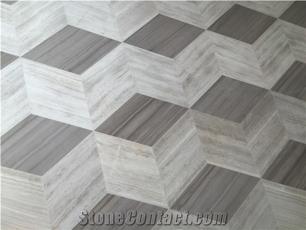 Building Matreial Wood Marble Waterjet Medallion Tiles/Mosaic Marble Floor Tiles