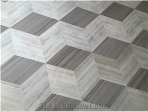 Building Matreial Wood Marble Waterjet Medallion Tiles/Mosaic Marble Floor Tiles