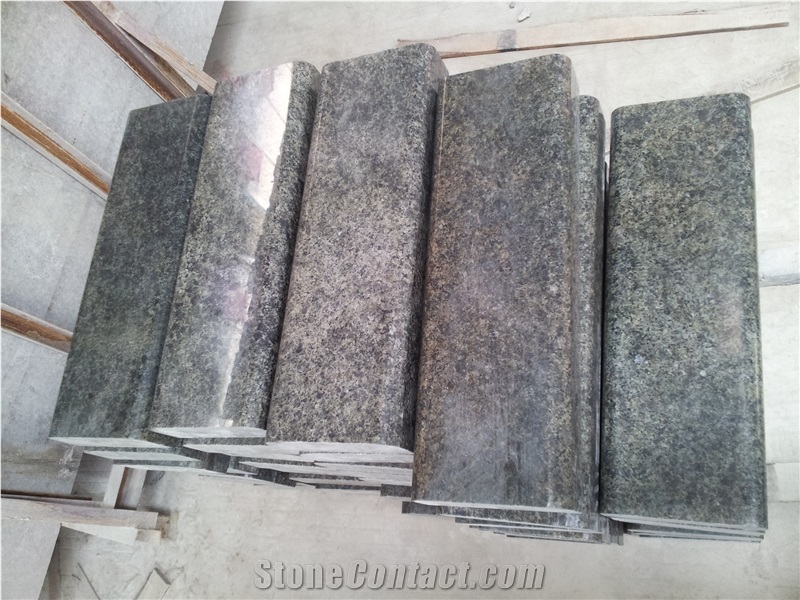 China Green Granite Kerbstone, Plished Curbstone, Road Stone, Olive Green Granite Side Stone
