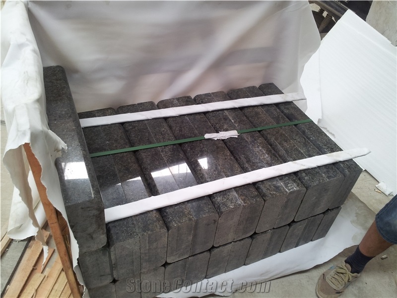 China Green Granite Kerbstone, Plished Curbstone, Road Stone, Olive Green Granite Side Stone