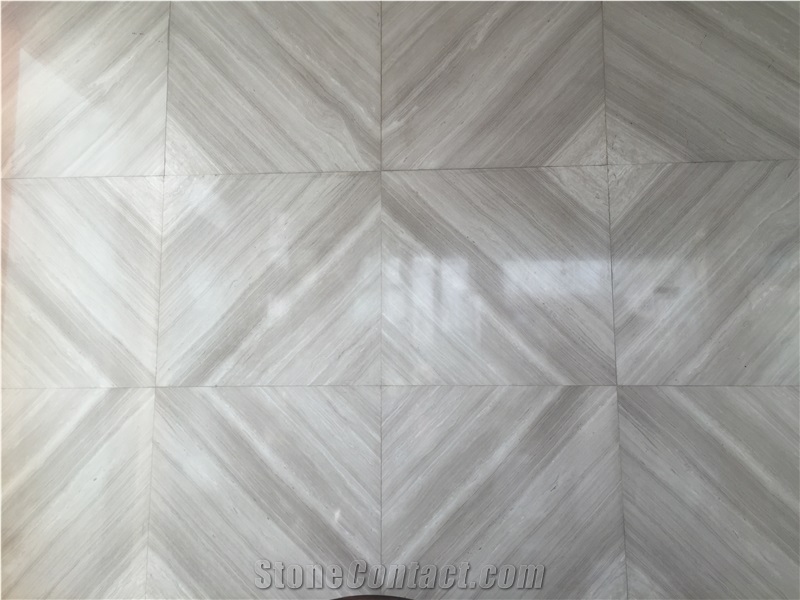 Grey Wood Marble Medallions Wall Floor