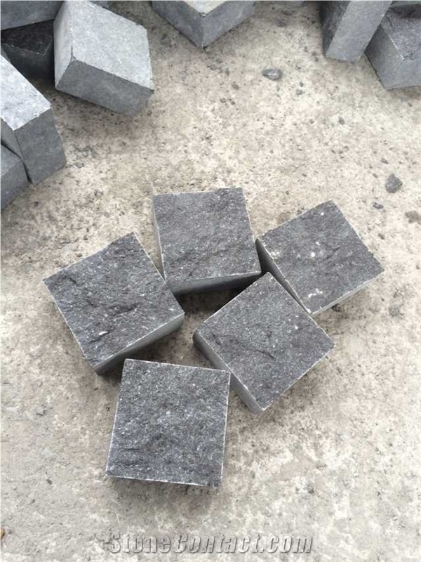 Natural Split Dark Grey G684 Cubic / Cobble Stone for Outdoor Square, G684 Granite Cobble Stone, Exterior Flooring Paving Sets