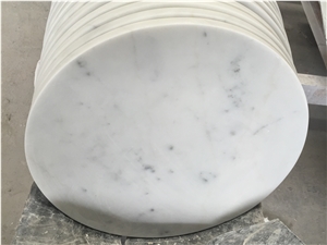 Round Table Marble Top Design, White Marble Stone Recetion Counter Top, Solid Surface Table Tops Bianco Carrara White Marble Tops