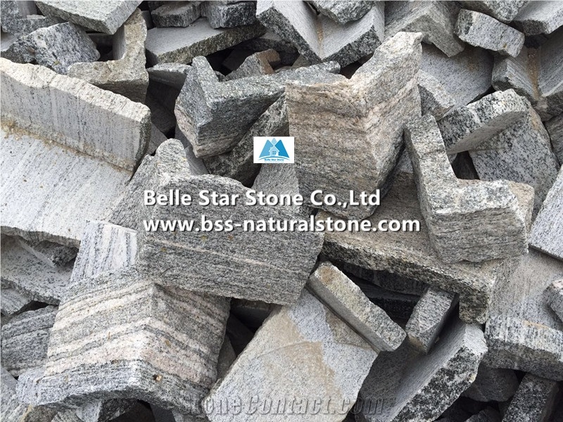 Cloudy Grey Granite Field Stone,Granite Loose Ledge Stone,Gray Cloud Granite Thin Stone Veneer,Granite L Corner Stone,Granite Wall Stone Cladding