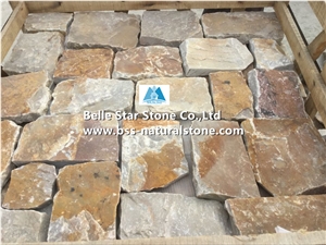Desert Gold Marble Random Flagstone,Marble Flagstone Wall,Yellow Marble Irregular Flagstone,Natural Marble Random Stone,Marble Flagstone Driveway