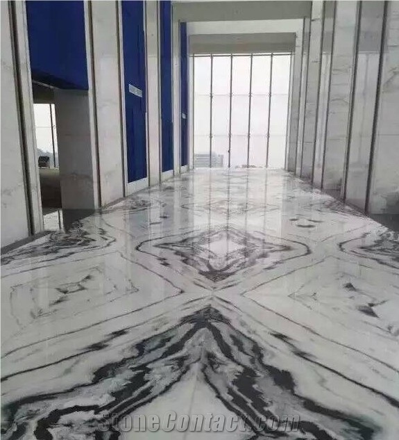 China Panda White Marble with Grey Vein Tiles & Slabs, Marble Wall Covering Tiles, Marble Floor Covering Tiles