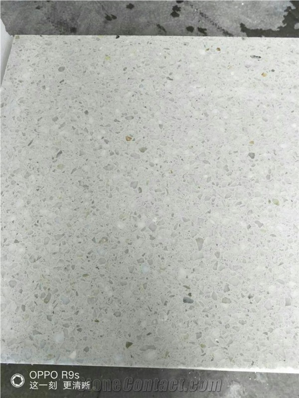 White Terrazzo Honed Floor Tile Wall Stone Outdoor Paver Bullnose Coping Tile
