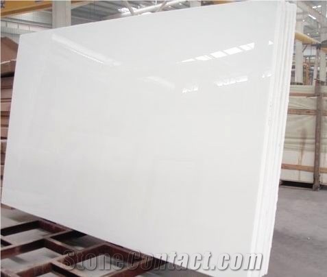 China Pure White Stone, Nano Glass, Crystalline for Countertop, Wall Covering, Basin, Marble Tiles & Slab