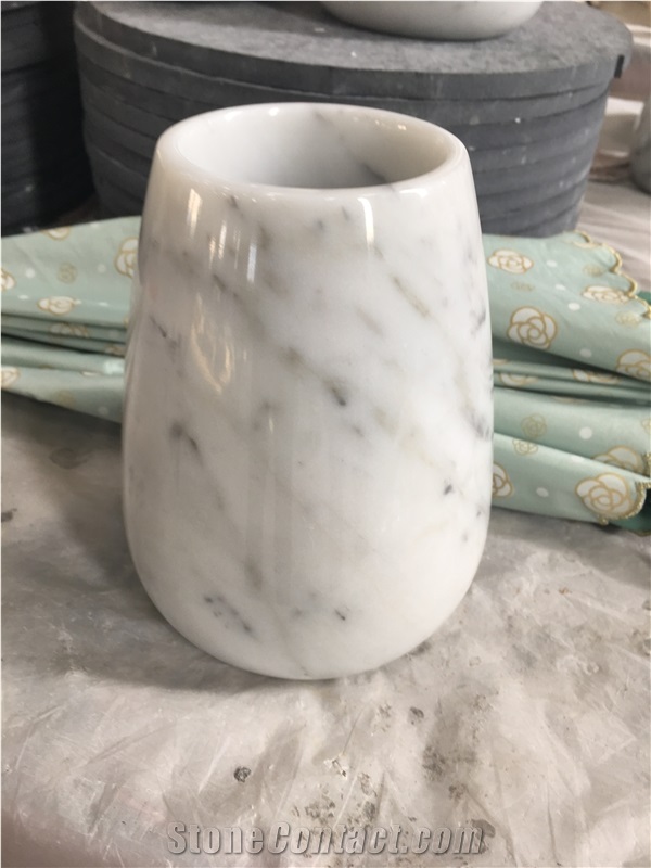 Vase Making by Bianco Carrara Material White Carrara Vase Italian White Marble Vase Beautiful Marble Vase