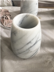 Vase Making by Bianco Carrara Material White Carrara Vase Italian White Marble Vase Beautiful Marble Vase