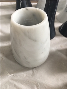 Vase Making by Bianco Carrara Material White Carrara Vase Italian White Marble Vase Beautiful Marble Vase