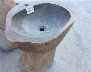 Natural Pebble Stone Pedestal Basin Wash Basin