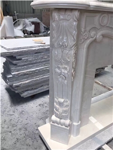 Turkey Beige Aran White Marble Fireplace