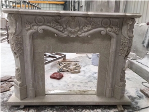 Turkey Beige Ottoman Marble Fireplace