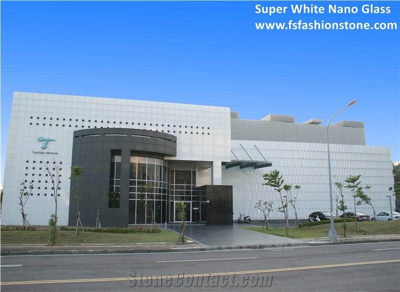 Nano Crystallized Glass White Artificial Stone Tile Building Wall Cladding Panel