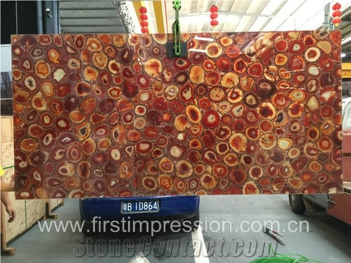 Red Semi Precious Stone /Red Agate Bar Top Backlit /Red Agate Bar Countertop