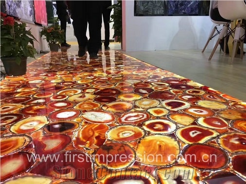 Red Semi Precious Stone /Red Agate Bar Top Backlit /Red Agate Bar Countertop