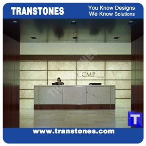 3d Solid Surface Artificial Marble Pure White Reception Desk,Custom Hotel Lobby Furniture Work Top