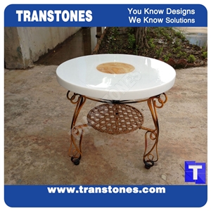 Antique Traditional Style Black Acrylic Marble Square Coffee Table Set with Metal Legs,Honed Desk for Custom