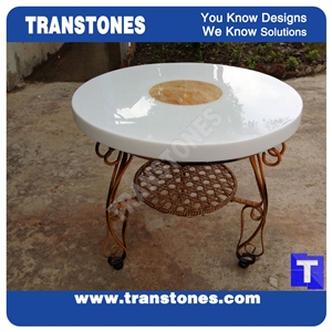Antique Traditional Style Black Acrylic Marble Square Coffee Table Set with Metal Legs,Honed Desk for Custom