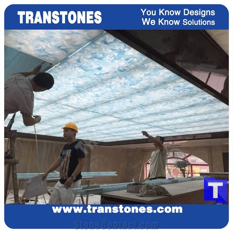 Artificial Onyx Stone Ceiling Acrylic Sheet
