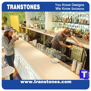 Crystal White Quartz Stone Bar Top,Commercial Countertops Bench Top,Solid Surface Marble Material for Modern Design